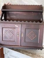 Antique Hanging Shelf with Cabinet
