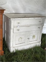 White Washstand, Two Drawers and Cabinet