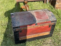 Antique  Red Steamer Trunk
