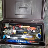 Tool Box with assorted tools (porch shed)