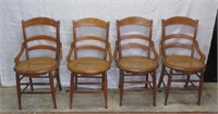Chairs - 4- round caned seat -slight wear
