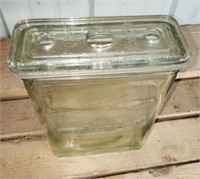 Vintage 1920's Exide Glass Battery Jar & Lid