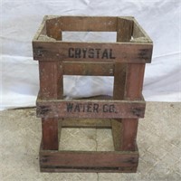 Crystal Water Jug wood crate - rustic - H 16"