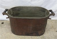 Copper boiler - no lid - rustic patina- dented