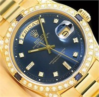 Rolex DAY-DATE Diamond Sapphire President Watch