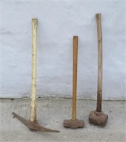 Tools - sledge hammers- 2 & pic - 3 items