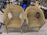 Pair of Great Old Wicker Porch Chairs