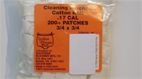 .17 CAL COTTON CLEANING PATCHES 3/4X3/4 200CT W