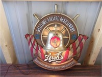 Vintage Stroh's Lighted Ship Wheel Sign