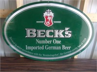 Becks Oval Tin Sign