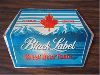 Vintage Black Label Cardboard Sign
