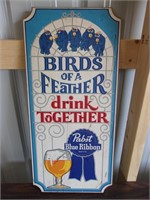 Vintage Pabst Wood Sign - Birds of Feather