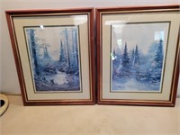 2 Numbered Signed Forest Scene Prints