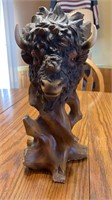 Buffalo Head Resin Figurine