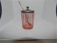 Vintage Glass Jelly Jar with lid &spoon