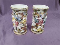 2 capodimonte vases