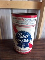 Vintage Pabst Blue Ribbon Beer Garbage Can