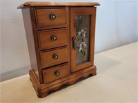 Wood Jewelry Cabinet 9inWx4 1/2inDx9 1/2inH