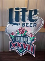 Large Lite Beer / Super Bowl Tin Sign