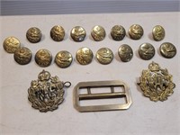 Vintage Military Brass Buttons + More