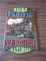 Vintage Railroad Chalkware Sign