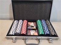 Poker Chip Set in Carry Case 15 1/2inWx8 1/4inDx