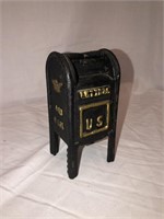 Cast Iron US Mail Box Coin Bank