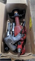 Box of pneumatic tools including drill and more