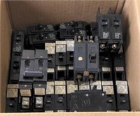 Box of various breakers residential electrical
