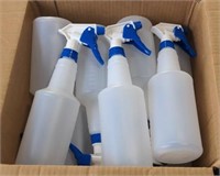 Box of plastic spray bottles