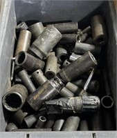 Crate of Deep well impact sockets and more