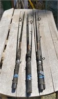 Lot of 3 Ugly Sticks. Fishing Poles, No Reels