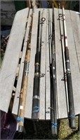 Lot of 4 Large Fishing Poles