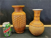 2) vases
