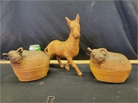 Horse & cow baskets