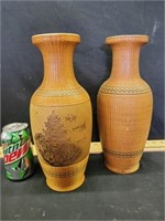 2) woven vases