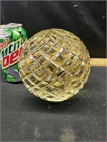 Large heavy glass paperweight
