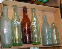 Vintage soda and beer bottles