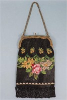 C. 1920's French Floral Beaded Purse