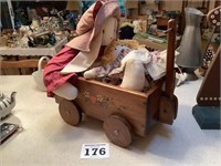 Wooden Wagon and Dolls