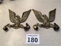 2 Brass Eagle Candle Holders