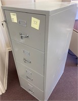 Fireproof Yale Light Grey File Cabinet 52H 20.5W