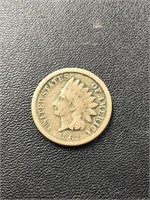 1862 Copper Nickel Indian Head Penny Coin