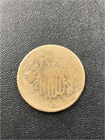 1865 Two Cent Piece Coin