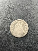 1853 With Arrows Seated Liberty Silver Dime Coin