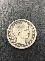 1915-S Barber Silver Quarter coin