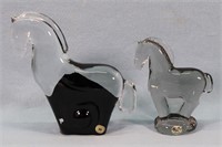 (2) Reijmyre Sweden Art Glass Horses