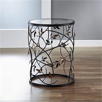 Large Bird and Branches Side Glass Tabletop Table