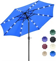 9FT Solar 24 LED Lighted Outdoor Patio Umbrella
