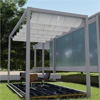 E&K Sunrise 3'Wx16'L Retractable Pergola Canopy